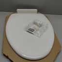 Mayfair Ashton Easy to Clean Single Hinge Toilet Seat, Modern Slow Close Wood Toilet Seat, Made in USA, Elongated, White