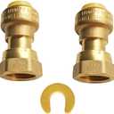 HQMPC Push Fitting Straight Coupling with Union 1/2"X1/2" 2Pcs