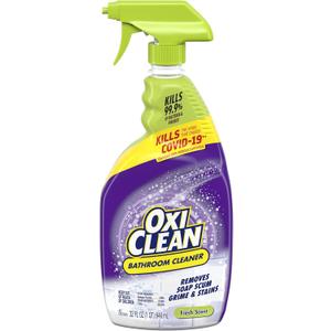 OxiClean Bathroom Cleaner, Shower, Tub & Tile, Powered by OxiClean Stainfighters, 32 oz (32 Fl Oz (Pack of 2))