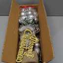 Tabletop Christmas Tree with Lights 22 Inch Mini Artificial White Christmas Tree with 30 LED String Lights, Star Tree, Tabletop Small Xmas Tree for Holiday Indoor DIY Christmas Decor