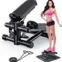 Steppers for Exercise at Home, KitGody Mini Stepper with Resistance Bands, Portable Stair Stepper for Home 330LBS Capacity, Adjustable Height Fitness Stepper Machine