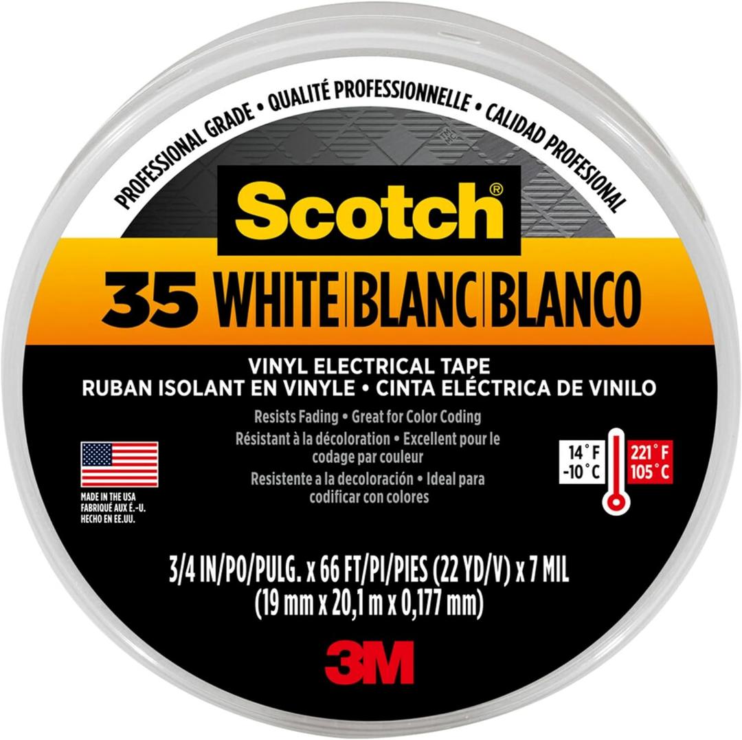 ELEC TAPE 3/4 inchX66' WHT (A)