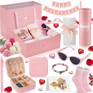 Skylety 10 Pcs Mother's Day Birthday Gifts for Mother, Best Mom Gifts Basket Box from Daughter Kids Mother-in-law New Mom Set for Mother's Day Presents Wife from Husband Women Birthday(Cute Style)