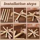 BENECREAT Amish Style Yarn Swift Winder, Portable Wooden Yarn Swift, Desktop Standing Needlecraft Yarn Finishing Tool with Flat Cross Base for Wool, Yarn and Embroidery Thread