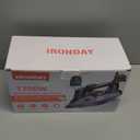 Steam Iron for Clothes with LCD Screen, 1700W Iron Non-Stick Ceramic Soleplate, Auto Shutoff, Self-Cleaning, Anti-Drip, Steam Burst, Spray Mist 10.14oz Water Tank Ironing Clothes for Home,Grey