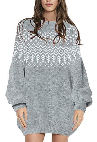 Sovoyontee Women's 2024 Cute Ugly Christmas Oversized Long Sweater Dress with Pockets, Size L