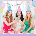 24 Pcs Party Hats with Pom Poms Birthday Cone Hats for Adults Colorful Pastel Paper Birthday Photo Props Headwear Decorations for Celebration Bridal Wedding Party Supplies