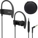Wired Over The Ear Earbuds with Microphone Volume Control Ear Hook and Case, Sweatproof Sport Earphones for Running Exercise Gym Workout, Wrap Around Headphones for Cellphones, Laptop, Tablet