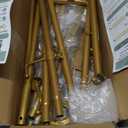 Interchangeable Bow & Star Top Gold Easel Stand for Sign, 62"47" Height Adjustable Heavy Duty Wedding Easel Stand with 3 Display Modes  Perfect for Welcome Signs, Christmas Decor, Parties & Events