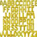 52 Pcs 16 Inch Gold Letter Foil Balloons, 2 Sets of A-Z, Mylar Metallic Balloons Banner Alphabet for Graduation New Year eve Birthday Party Decorations