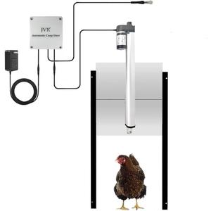JVR Automatic Chicken Coop Doo Opener with Dusk to Dawn Light Sensor, Poultry Aluminum Chicken Coops Doors, Auto Chicken Door, Run Actuator Motor