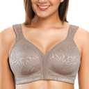 ZeroBound Women's Minimizer Bras Comfort Cushion Strap Wirefree Full Coverage Large Bust Non-Padded Bra (36B, Toffee)