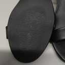 Amazon Essentials Women's Two Strap Ankle Strap Block Heel Sandal, Black Faux Leather, 7