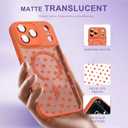 Magnetic for iPhone 17 Pro Max Case with Screen Protector [Compatible with MagSafe] Pretty Polka Dot Pattern Design, Shockproof Slim Cover for Women Girls, Orange