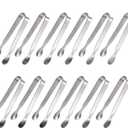 Ice Tongs Sugar Cubes Tongs - 12 Pack Stainless Steel Small Serving Tongs for Appetizers Coffee Tea Party