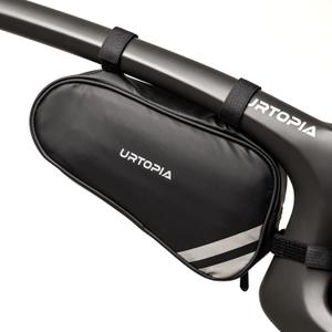 URTOPIA Bike Frame Bag, Waterproof Bicycle Storage Bag, Large Volume, Easy to Install, Reflective Bike Triangle Bag, Down Tube Bike Bag for Road Bike, Mountain Bike, Bike Accessories (black)