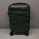 Coolife Luggage Suitcase Carry-on Hardside Travel Luggage TSA Lock Spinner Telescopic Handle (dark green)