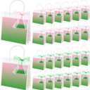 Sweetude 24 Pcs Pink Green Witch Party Favor Goodie Bags PVC Clear Candy Treat Bags with Handles Raffia Rope Birthday Party Gifts Decorations Supplies for Girl Woman Lady