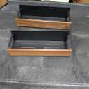 Beeveer 2 Pack Farmhouse Magnetic Spice Rack for Refrigerator Metal Magnet Basket Shelf for Fridge Seasoning Storage Organizers Home Decor Kitchen Accessories (Wooden Color)