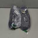 ONCAI Mens Clog Slippers with Arch Support Stripe Faux Fur Cotton-Blend High-Density Memory Foam Warm House Slippers Slip-on Indoor Outdoor Rubber Sole (10, Moccasins Blue/White)