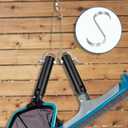 4 Pack Pool Tool Holder and Organizer,Pool Cleaning Equipment Storage with 4 Pool Tool Holder,4 Hooks,Key Chain Loop and S Shaped Hook Easy Storage Pool Cleaning Equipment Storage for Skimmers