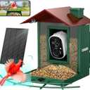 Osoeri Bird Feeder with Camera, Camera Bird Feeder for Outside, Solar-Powered, Smart AI Identify Birds, Auto Capture Video & Instant Arrival Alert, Ideal Gift for Family and Birdlover (Green)