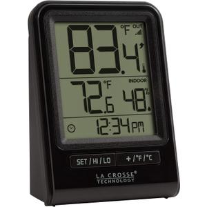 La Crosse Technology 308-1409BT-CBP Wireless Temperature & Humidity Station with Time , Black