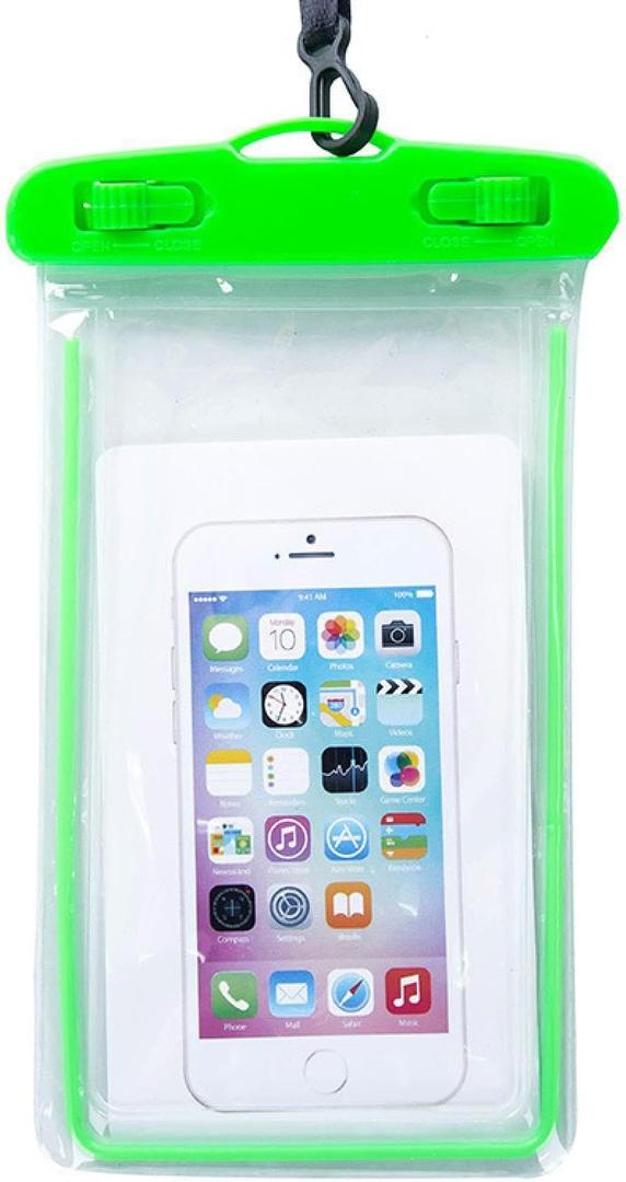 2pcs Glow-in-The-Dark airbag Mobile Phone Dry Bag with Touch Screen Diving Adaptation to iPhone16.15.14.13 Series (Luminous - Green)