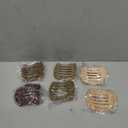6 PCS Flat Hair Clips for Women Medium Non-slip Flat Claw Clip Strong Grip Hair Claw Clips Hair Barrettes for Thin Hair (Light Brown+Dark Brown+Light Brown+Dark Brown+Off-White+Chestnut)