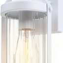 LONEDRUID Dusk Dawn Sensor Outdoor Wall Sconce White Exterior Porch Lantern, 1 Pack