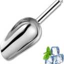 Metal Ice Scoop 6 Oz，Kitchen Ice Scooper for Ice Maker, Small Food Scoops for Bar Party Wedding Pet Dog Food, Stainless Steel Silver