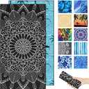 Sand Proof Microfiber Beach Towels Adult Quick Fast Dry Beach Oversized Accessories for Travel Swim Pool Yoga Camping Blanket Essentials Lightweight Must Haves Items Women Gifts Mandala