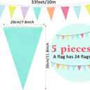 Preboun 164 Feet Pastel Pennant Banner Bunting Pennant Banner Garland 120 Pcs Pastel Triangle Flags on a String for Baby Shower Birthday Graduation Wedding Hanging Decorations(Unicorn Color)