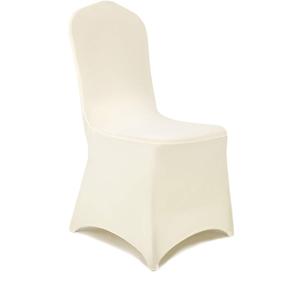Peomeise 12pcs Stretch Spandex Chair Cover for Wedding Party Dining Banquet Event (Ivory, 12)