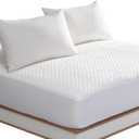 King Size Waterproof Mattress Protector Fitted Mattress Pad Cover with Deep Pocket Up to 18''