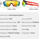 Sport Smart Sunglasses, Cycling Bluetooth Sunglasses for Men Women, Magnetic Charging Bluetooth 5.3 with UV Protection, Stereo Audio Wireless Headset for Cycling Running Hiking