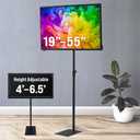 Japard Extra Tall TV Stand Computer Monitor Floor Stand for 19-55 inch LCD LED Panel Loadable 77 lbs, 360 Degree Rotating 6 Height Adjustable 49-78 inch, VESA 75x75 Max 200x200, Black