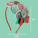 Festive Red and Green Candy Cane Headband, Christmas 2025 Party Hair Accessory, One Size Fits Most, 4.75 x 5.5 Inch