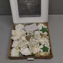 TINGE TIME Roses Artificial Flowers White Faux Flowers Bulk for DIY Bridal Wedding Bouquets Baby Shower Centerpiece Table Home DecorationsBrilliant White