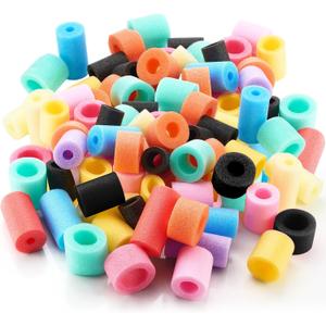 Frienda 100 Pcs Pool Noodles Bits Multicolor Craft Small Size Versatile Mixed Floating Pool Noodles Foam Rope Tube for Play or DIY Craft Multipurpose (Mixed Sizes,Regular Colors)
