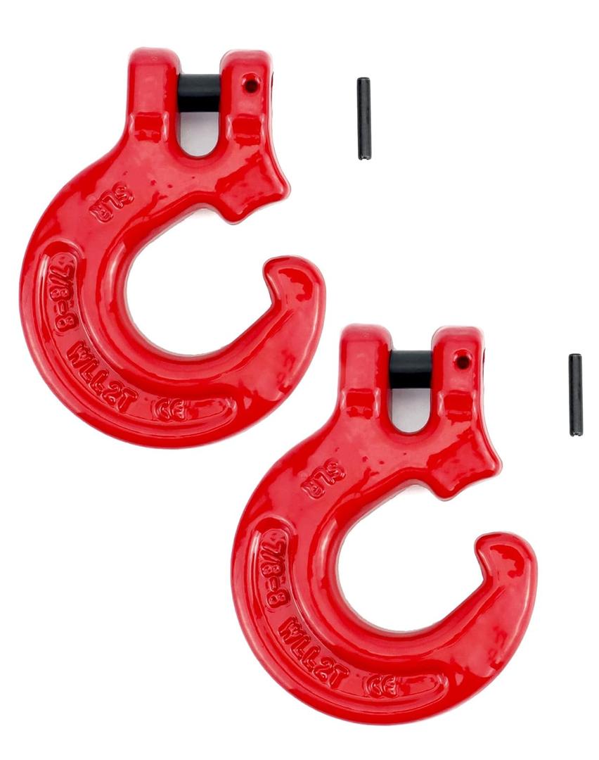 QWORK Chain Hook, 2 Pack 5/16" Logging Chain Choker Hook, G80 Steel, 2 Tons / 4500Lbs Working Load Limit