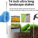 14-Inch Spiral Heavy-Duty Landscape Stakes, 50 Pack Galvanized Metal Landscape Spikes Edging Anchoring for Paver Edging, Weed Barrier, Artificial Turf, Garden Landscape