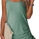 Dokotoo Women's Hollow Out Cover Up Swimwear Beachwear Double Shoulder Straps Sleeveless Mini Dress Drawstring Beach Dress (L)