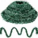 150 Ft Christmas Miniature Artificial Pine Garlands Mini Green Pine Greenery Roping Garlands Miniature Thin Wired Stems Ties for Xmas DIY Crafts Holiday Season Outdoor Indoor Party Decorations