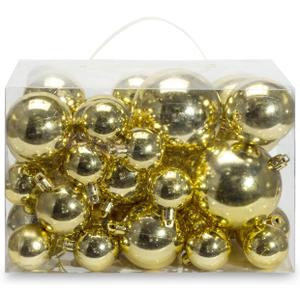AMS 40ct Christmas Ball Plated Ornaments Tree Collection for Holiday Wedding Party Decoration(40ct Brilliance, Gold)