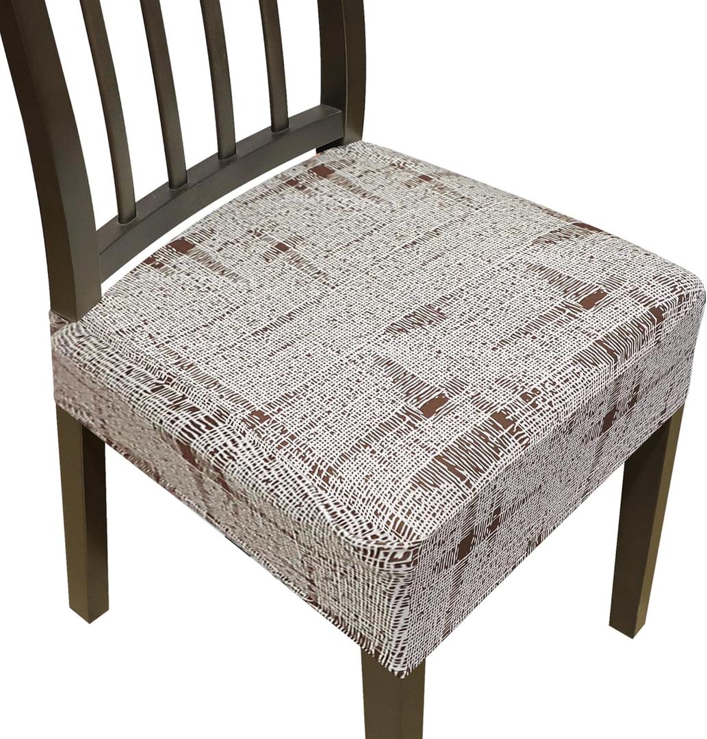 Stretch Seat Covers for Dining Room Chairs Set of 4,Dining Chair Covers, Kitchen Chair Covers,Removable Washble Dining Room Chair Seat Cover,Chair Slipcovers Protector (Pattern 2)