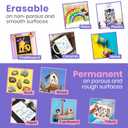 Liquid Chalk Markers (10 Pack) with Gold & Silver - Fine Tip Dry Erase Marker Pens for Blackboard, Windows, Chalkboard Signs, Bistro - 3mm Reversible Tip