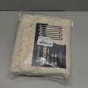 Boho Farmhouse Linen Shower Curtain with Tassels, Heavyweight Soft Fabric Shower Curtain Beige Water Repellent, 72 x 72 Inch Cream Elegant Bathroom Decor Shower Curtains Cotton Striped