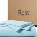 REST Evercool+ Starter Sheet Set, Queen, Light Blue, Breathable Bed Sheets for Hot Sleeper and Night Sweats, with Pillowcases, Ionic+ Self-Cleaning Silver Yarn for Sensitive Skin, 3PCS No Flat Sheet