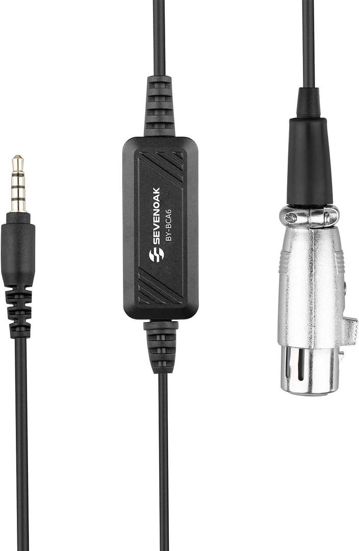 236''/6m Sevenoak XLR Female to 3.5mm Connector Microphone Mic Cable Adapter Adjustable Volume Mini Jack AUX Cord Audio Wire Compatible with iPad iPhone iPod Touch and Other Mobile Devices